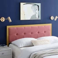 Teagan Tufted King Performance Velvet Headboard - Gold Dusty Rose