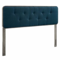 Collins Tufted Twin Fabric and Wood Headboard - Gray Azure