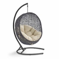 Modway Furniture EEI-3943-BLK-BEI Encase Sunbrella Swing Outdoor Patio Lounge Chair - Black &
