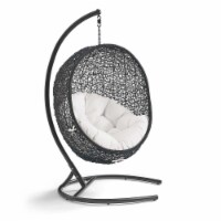 Encase Sunbrella Swing Outdoor Patio Lounge Chair Black White