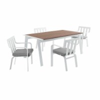 Modway Furniture EEI-3964-WHI-GRY Baxley Outdoor Patio Aluminum Dining Set, White Gray - 5 Pi