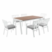 Modway Furniture EEI-3965-WHI-GRY Baxley Outdoor Patio Aluminum Dining Set, White Gray - 7 Pi