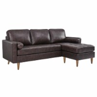 Valour 78 Leather Apartment Sectional Sofa-EEI-5872-BLK brown