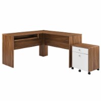 Transmit Wood Desk and File Cabinet Set-EEI-5822-WAL-WHI