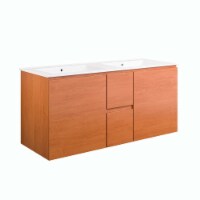 Scenic 48 Double Wall-Mount Bathroom Vanity-EEI-5815-CHE-BLK cherry white
