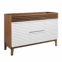 Render 48 Double Bathroom Vanity Cabinet, White Walnut