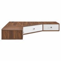 Transmit 47  Wall Mount Corner Walnut Office Desk, Walnut White