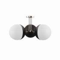 Stellar 3-Light Semi-Flush Ceiling Light, Opal Polished Nickel