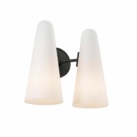 Beacon 2-Light Wall Sconce, Opal Black