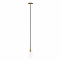 Beacon 1-Light Pendant Light, Clear Satin Brass
