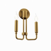 Rekindle 2-Light Wall Sconce, Satin Brass
