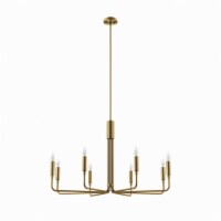 Rekindle 8-Light Chandelier, Satin Brass