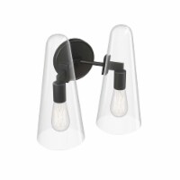 Beacon 2-Light Wall Sconce clear black