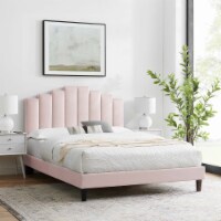 Elise Queen Performance Velvet Platform Bed-MOD-6692 pink
