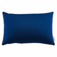 Accentuate 24  Lumbar Performance Velvet Throw Pillow Navy Blossom