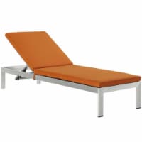 Modway Furniture EEI-4502-SLV-ORA Shore Outdoor Patio Aluminum Chaise with Cushions