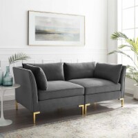 Ardent Performance Velvet Loveseat-EEI-4268 gray