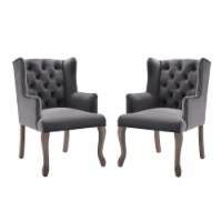 Realm Armchair Performance Velvet Set of 2 Gray