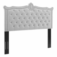 Louisa Tufted Performance Velvet King California King Headboard, Light Gray