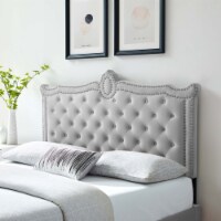 Louisa Tufted Performance Velvet Twin Headboard-MOD-6323 light gray
