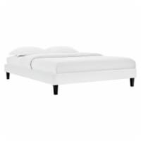 Reign King Performance Velvet Platform Bed Frame White