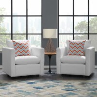 Activate Upholstered Fabric Armchair Set of 2 White