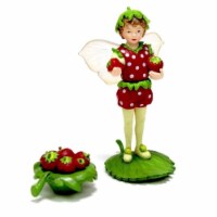 Flower Fairies Secret Garden (#FF1003) Strawberry Fairy w/ Basket of Berries, 7