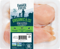 Farmer Focus® Organic Free-Range Boneless Skinless Thin Sliced Chicken Breasts Perspective: Main