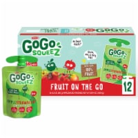 GoGo squeeZ Applesauce and Fruit Puree Apple Strawberry Snack Pouches Perspective: Main