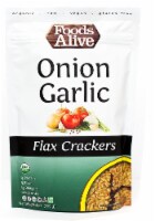 Foods Alive  Organic Flax Crackers   Onion Garlic