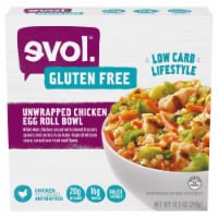 evol. Unwrapped Chicken Egg Roll Bowl Frozen Meal Perspective: Main