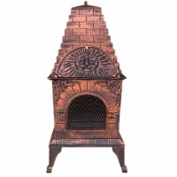 Deeco DM-0039-IA-C Aztec Allure Cast Iron Chiminea Pizza Oven