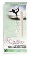 Maxim Hygiene Products Organic Cotton Cardboard Applicator Tampons Regular