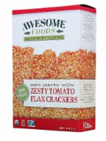 Awesome Foods  Flax Crackers Gluten Free   Zesty Tomato