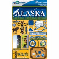 Reminisce Jet Setters State Dimensional Stickers 4.5 X7.5 -Alaska
