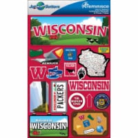 Reminisce Jet Setters State Dimensional Stickers 4.5 X7.5 -Wisconsin