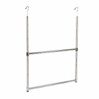 Oceanstar 2-Tier Portable Adjustable Closet Hanger Rod, Chrome