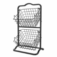 Oceanstar 2-Tier Storage Kitchen Wire Basket Stand, Black