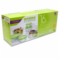 Libra Round Glass Storage Set with Lids - 16 Piece