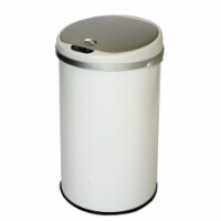 iTouchless Stainless Steel Sensor Trash Can w/AbsorbX Odor Control White 8 Gal MT08RW