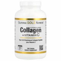 Hydrolyzed Collagen Peptides + Vitamin C by California Gold Nutrition - Support for Hair,