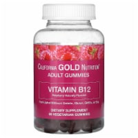 California Gold Nutrition Vitamin B12 Gummies Natural Raspberry Flavor Gelatin Free 1