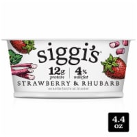 siggi’s Strawberry & Rhubarb Icelandic-Style Whole Milk Yogurt, 4.4 oz Perspective: Main