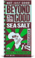 Beyond Good Sea Salt 63% Cocoa Dark Chocolate Organic Candy Bar Perspective: Main