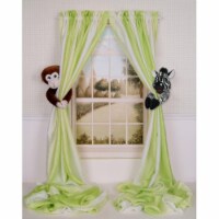 Curtain Critters ALMYZB490213COL Plush Safari Chocolate Monkey & Zebra Curtain Tieback Collec