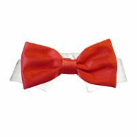 Pooch Outfitters PRBT-3XL Red Satin Bow Tie, Red - 3XS