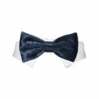 Pooch Outfitters PVBN-3XL Valentino Bow Tie, Navy Blue - 3XS