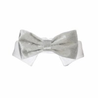 Pooch Outfitters PVBS-3XL Valentino Bow Tie, Silver - 3XS