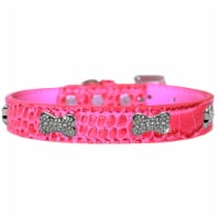 Croc Crystal Bone Dog Collar Bright Pink Size 20