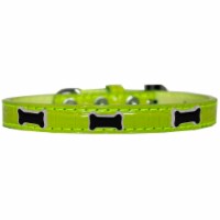 Black Bone Widget Croc Dog Collar Lime Green Size 14